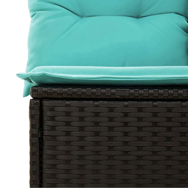 vidaXL 6-Seater Garden Sofa Set with Cushions Brown Poly Rattan Acacia