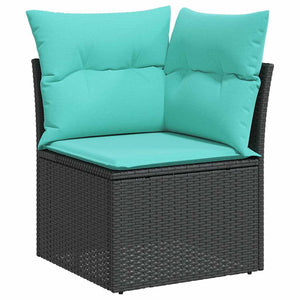 vidaXL 7-Piece Garden Sofa Set with Cushions Grey Poly Rattan Acacia