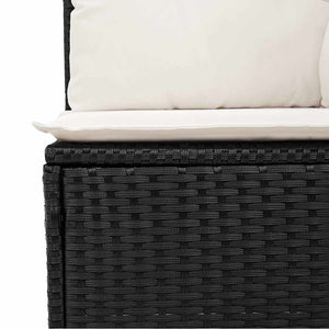 vidaXL 8-piece Garden Sofa Set with Cushions Black Poly Rattan