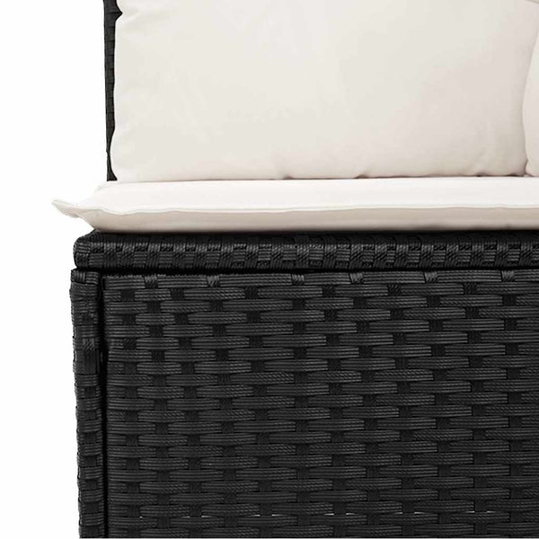 vidaXL 8-piece Garden Sofa Set with Cushions Black Poly Rattan