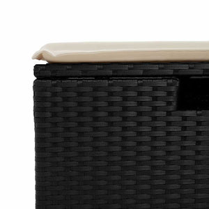 vidaXL 8-piece Garden Sofa Set with Cushions Black Poly Rattan