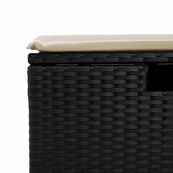 vidaXL 8-piece Garden Sofa Set with Cushions Black Poly Rattan