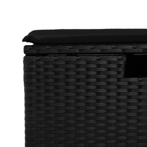 vidaXL 5-Piece Garden Sofa Set with Cushions Black Poly Rattan