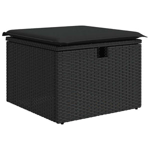 vidaXL 5-Piece Garden Sofa Set with Cushions Black Poly Rattan