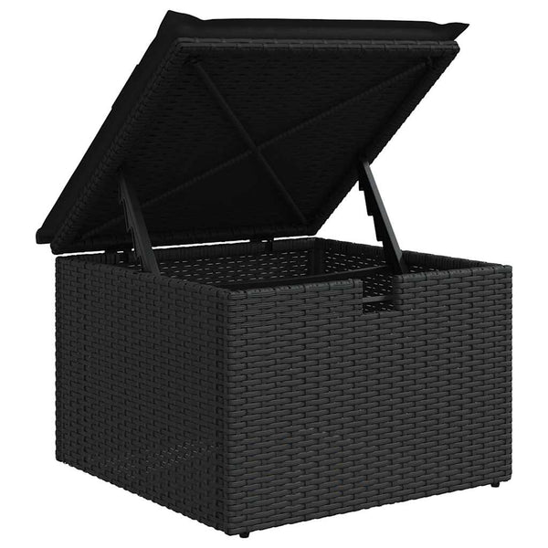 vidaXL 5-Piece Garden Sofa Set with Cushions Black Poly Rattan