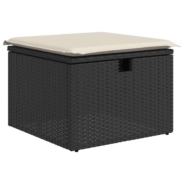 vidaXL 5-Piece Garden Sofa Set with Cushions Black Poly Rattan