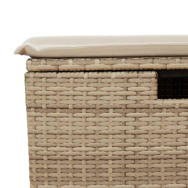 vidaXL 5-Piece Garden Sofa Set with Cushions Beige Poly Rattan