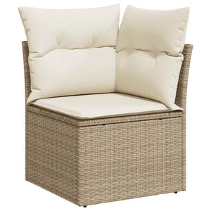 vidaXL 5-Piece Garden Sofa Set with Cushions Beige Poly Rattan