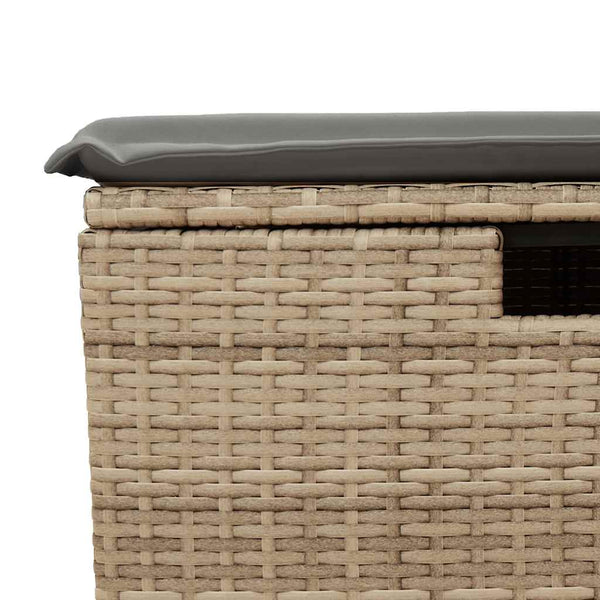 vidaXL 5-Piece Garden Sofa Set with Cushions Beige Poly Rattan