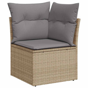 vidaXL 5-Piece Garden Sofa Set with Cushions Beige Poly Rattan