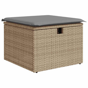 vidaXL 5-Piece Garden Sofa Set with Cushions Beige Poly Rattan