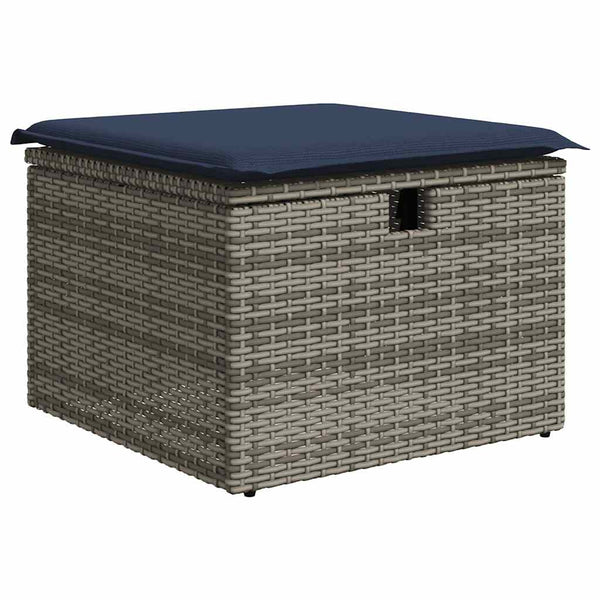 vidaXL 8-piece Garden Sofa Set with Cushions Grey Poly Rattan Acacia