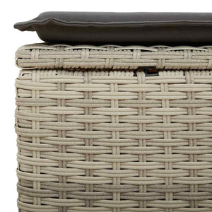 vidaXL 2-piece Garden Sofa Set with Cushions Light Grey Poly Rattan