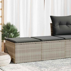 vidaXL 2-piece Garden Sofa Set with Cushions Light Grey Poly Rattan