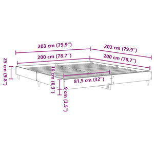 Bettgestell Grau Sonoma 200x200 cm