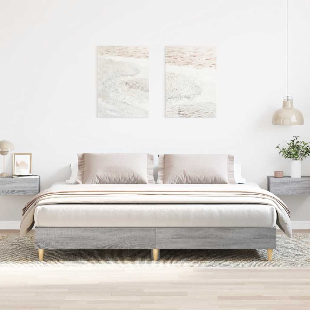 Bettgestell Grau Sonoma 200x200 cm