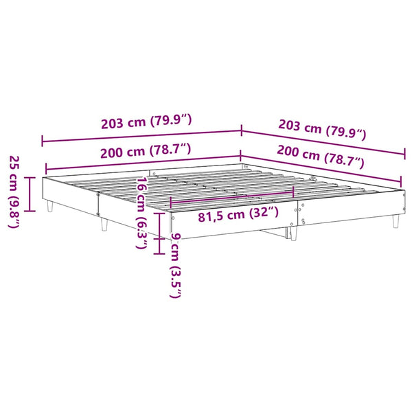 Bettgestell 200x200 Altholz-Optik