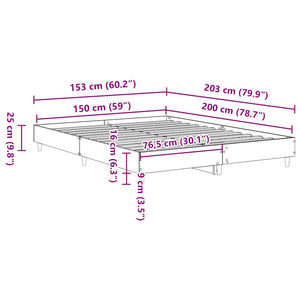 Bettgestell Grau Sonoma 150x200 cm