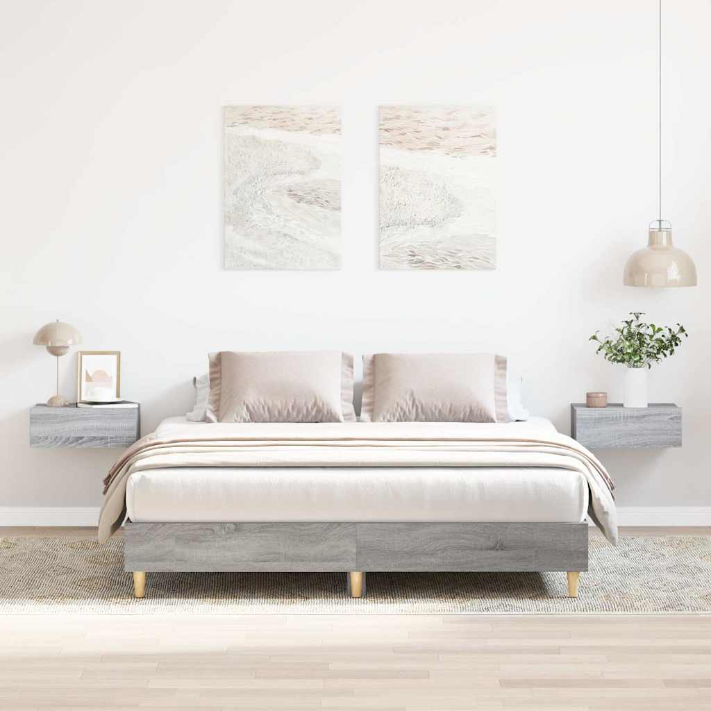 Bettgestell Grau Sonoma 150x200 cm