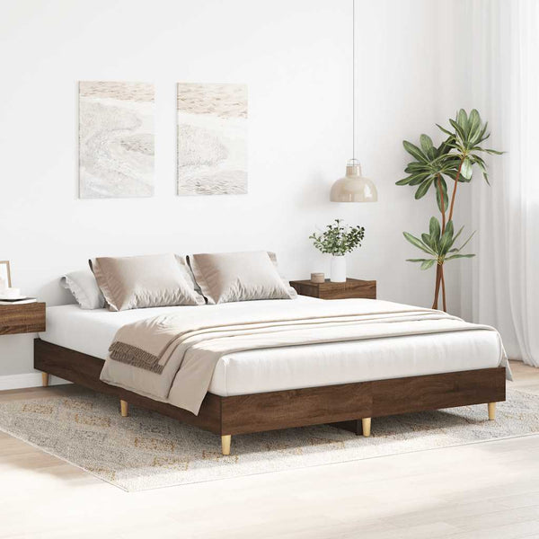 Bettgestell 140x200 cm Braun Eichen-Optik
