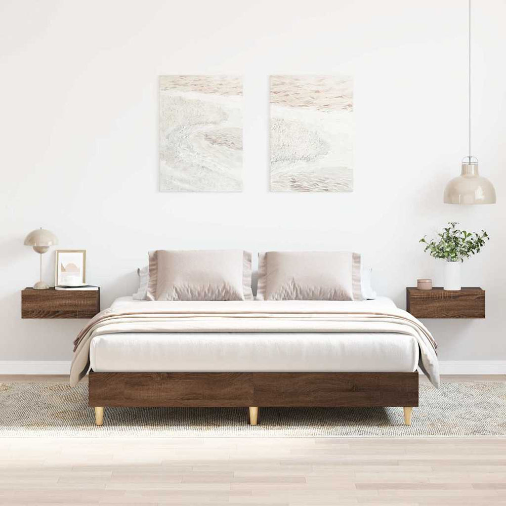 Bettgestell 140x200 cm Braun Eichen-Optik