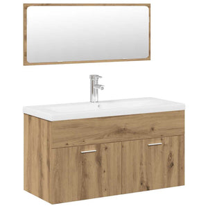 vidaXL 3-Piece Bathroom Furniture Set Artisan Oak Engineered Wood