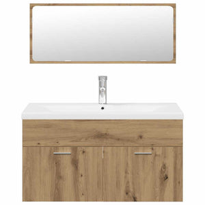 vidaXL 3-Piece Bathroom Furniture Set Artisan Oak Engineered Wood