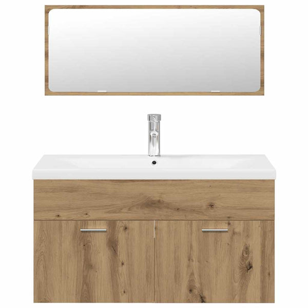 vidaXL 3-Piece Bathroom Furniture Set Artisan Oak Engineered Wood
