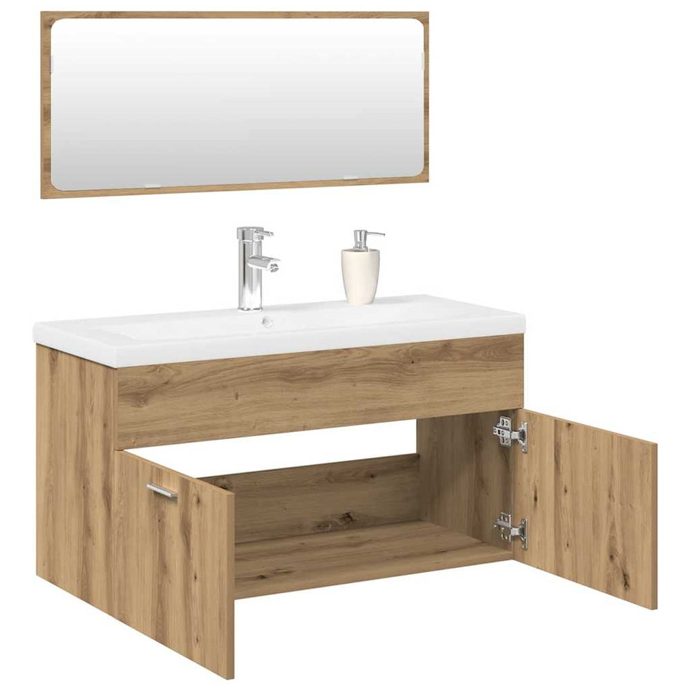 vidaXL 3-Piece Bathroom Furniture Set Artisan Oak Engineered Wood