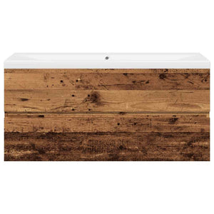 vidaXL Bathroom Vanity Unit with Integrated Sink Reclaimed Wood Look