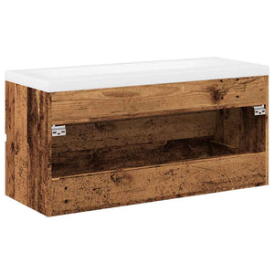 vidaXL Bathroom Vanity Unit with Integrated Sink Reclaimed Wood Look