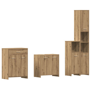 vidaXL 4-Piece Bathroom Furniture Set Artisan Oak Engineered Wood