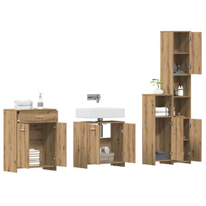 vidaXL 4-Piece Bathroom Furniture Set Artisan Oak Engineered Wood