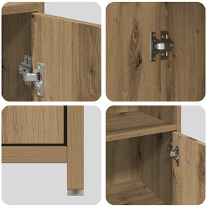 vidaXL 4-Piece Bathroom Furniture Set Artisan Oak Engineered Wood