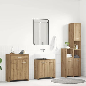 vidaXL 4-Piece Bathroom Furniture Set Artisan Oak Engineered Wood