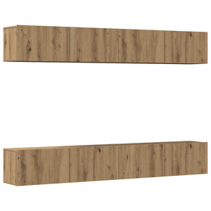 4-teiliges TV-Wandschrank-Set Eiche