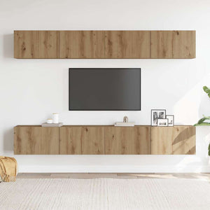 4-teiliges TV-Wandschrank-Set Eiche