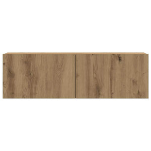 4-teiliges TV-Wandschrank-Set Eiche