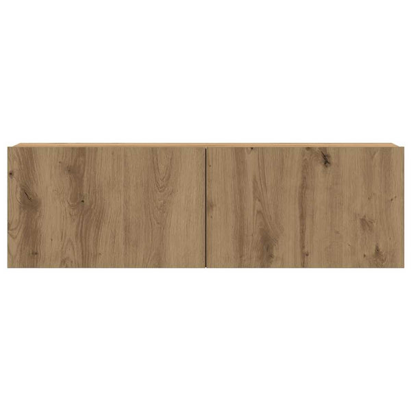 4-teiliges TV-Wandschrank-Set Eiche