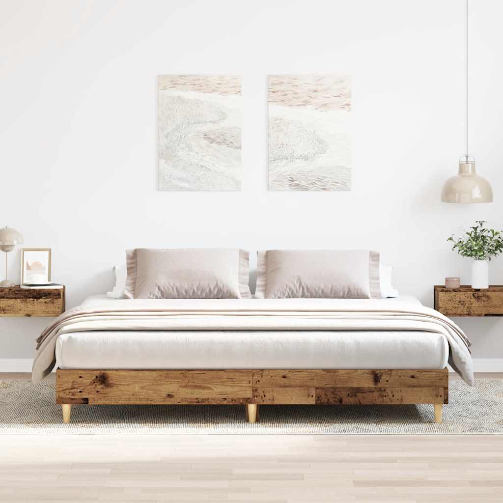 Bettgestell 180x200 cm Altholz-Optik