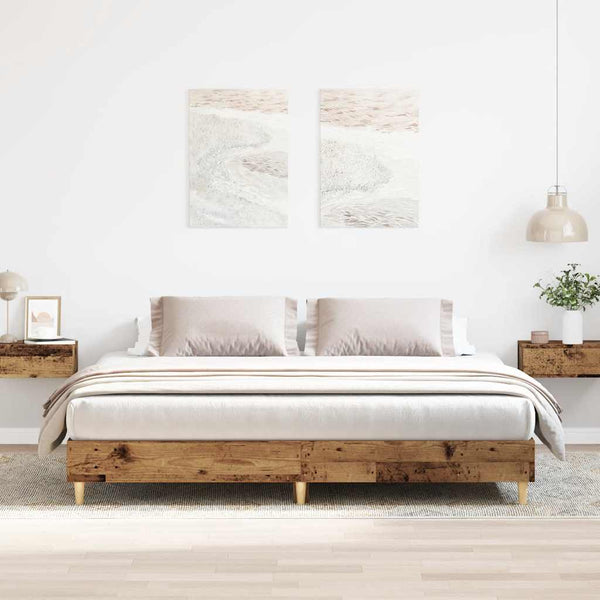Bettgestell 180x200 cm Altholz-Optik