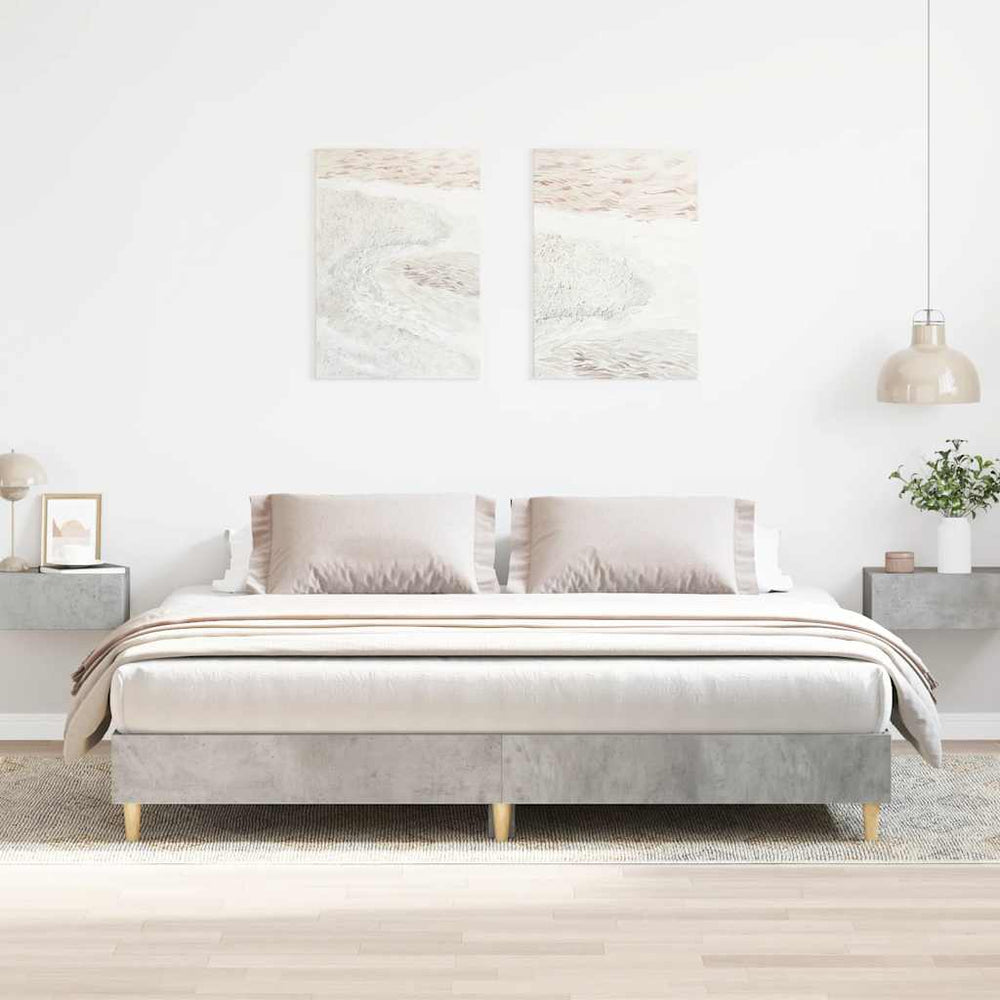 vidaXL Bed Frame without Mattress Concrete Grey 160x200 cm Engineered Wood