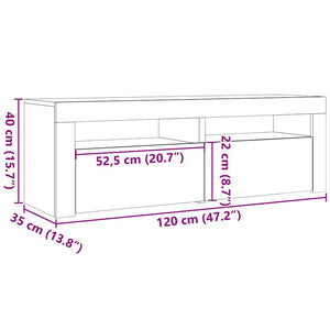 Nachttische mit LEDs, 2er Set, Artisan-Eiche