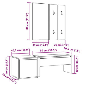 Garderoben-Set Altholz-Optik