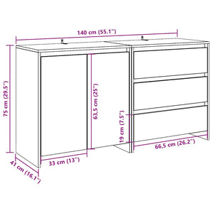 2-tlg. Sideboard Altholz-Optik