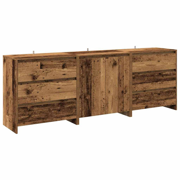 3-tlg Sideboard Altholz-Optik