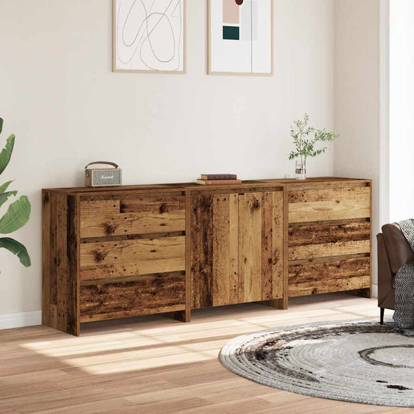 3-tlg Sideboard Altholz-Optik