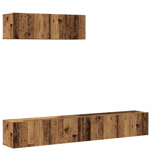 vidaXL 3-Piece TV Cabinet Set Wall-Mounted Reclaimed Wood Look Engineered Wood