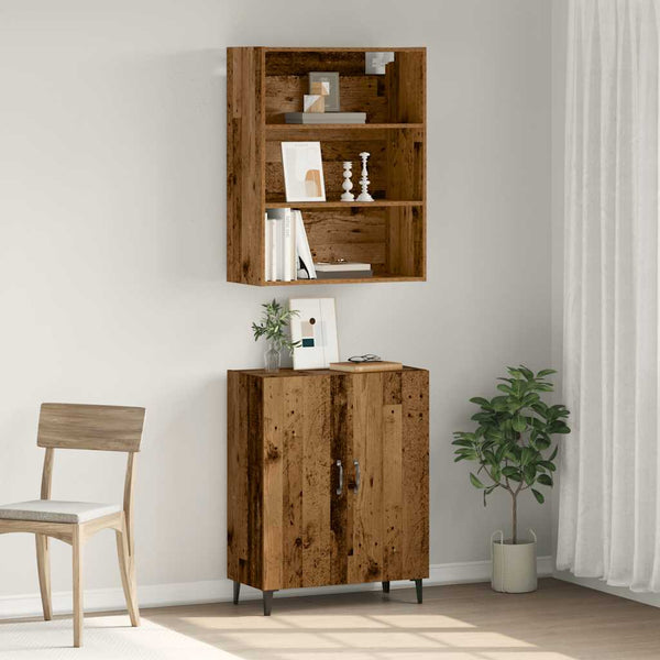 Sideboard mit Wandschrank Altholz-Optik