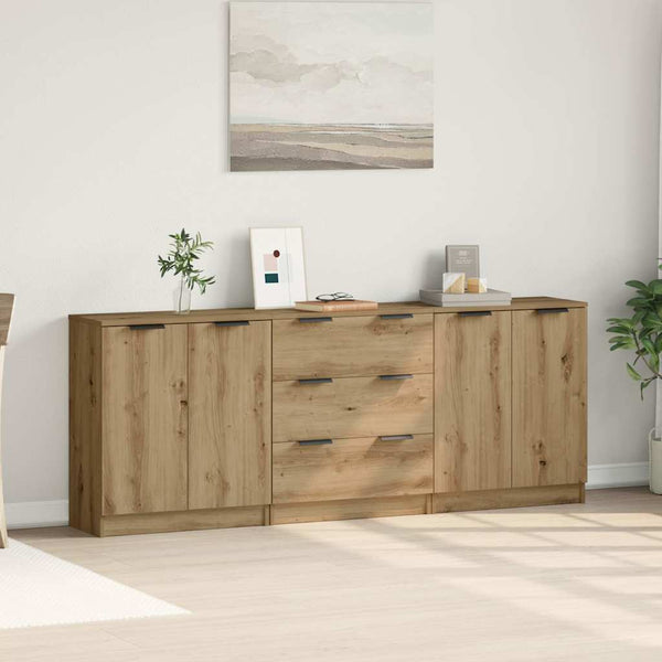 Sideboards 3er Set, Artisan-Eiche, 60 cm